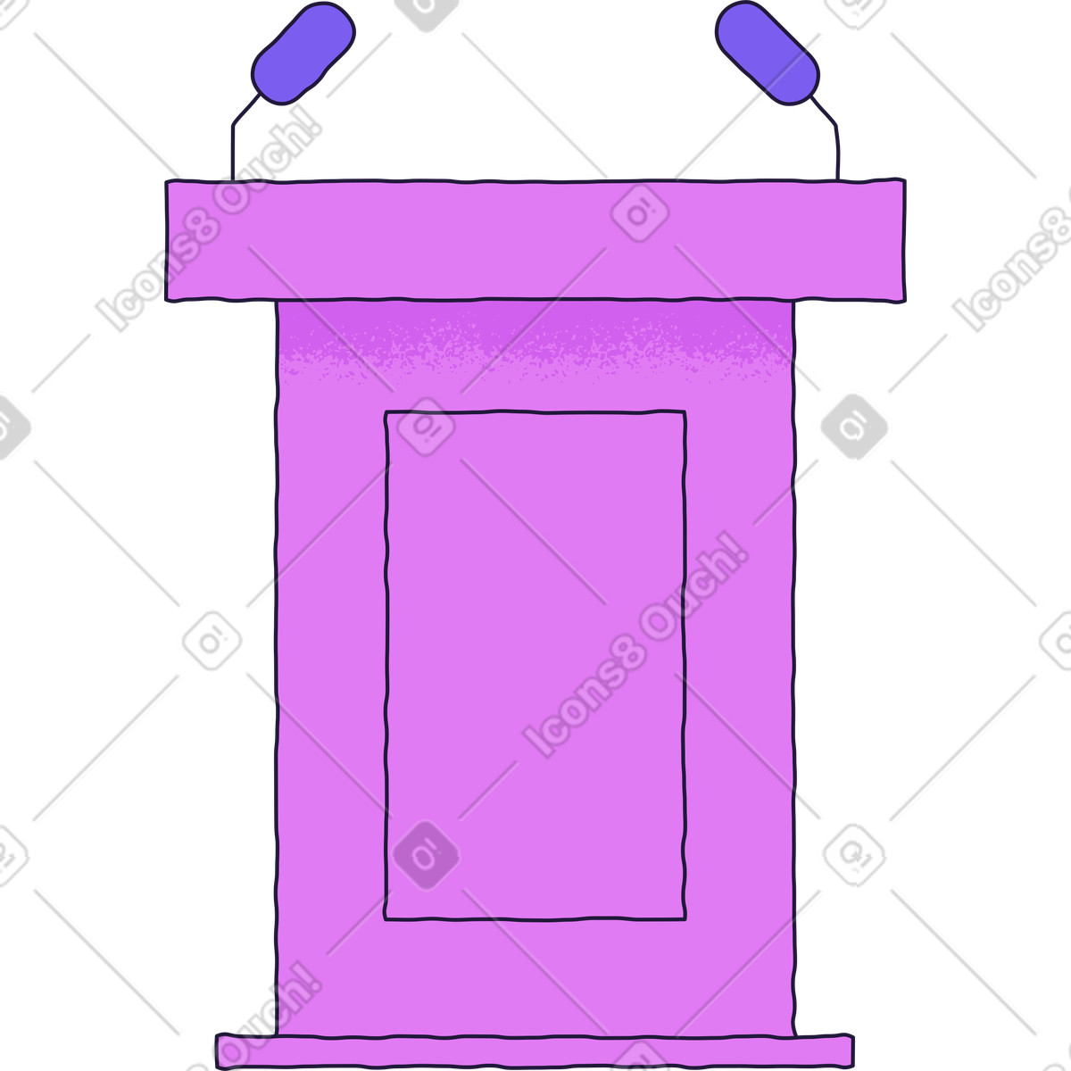 Tribun-Illustration im Conifer-Stil als Download in PNG, SVG