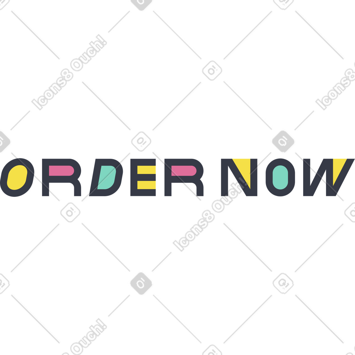 Ilustração de Ordem letras agora em no estilo Abstract para baixar em PNG, SVG