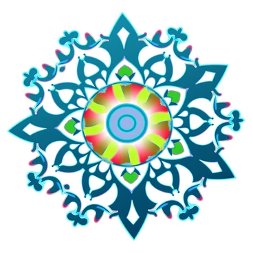 A nature photo transformed into a detailed mandala-style digital artwork