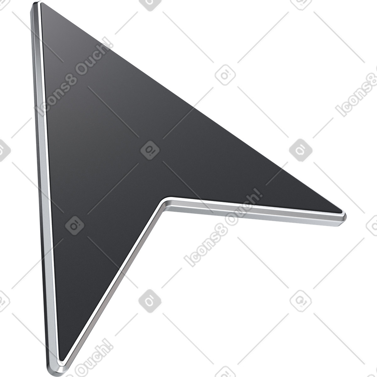 Cursor pointer icon, Mouse arrow symbol, User interface navigation illustration in 3D Pro style download in PNG, SVG