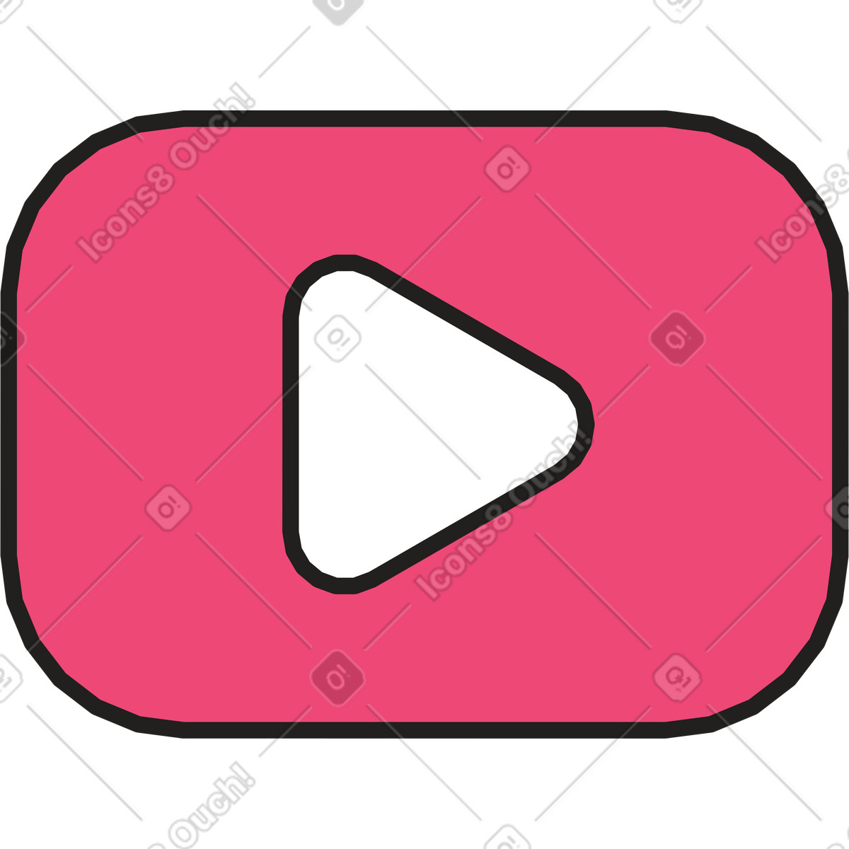 Icona di hosting video youtube illustrazione in stile Dazzle Line scarica in PNG, SVG