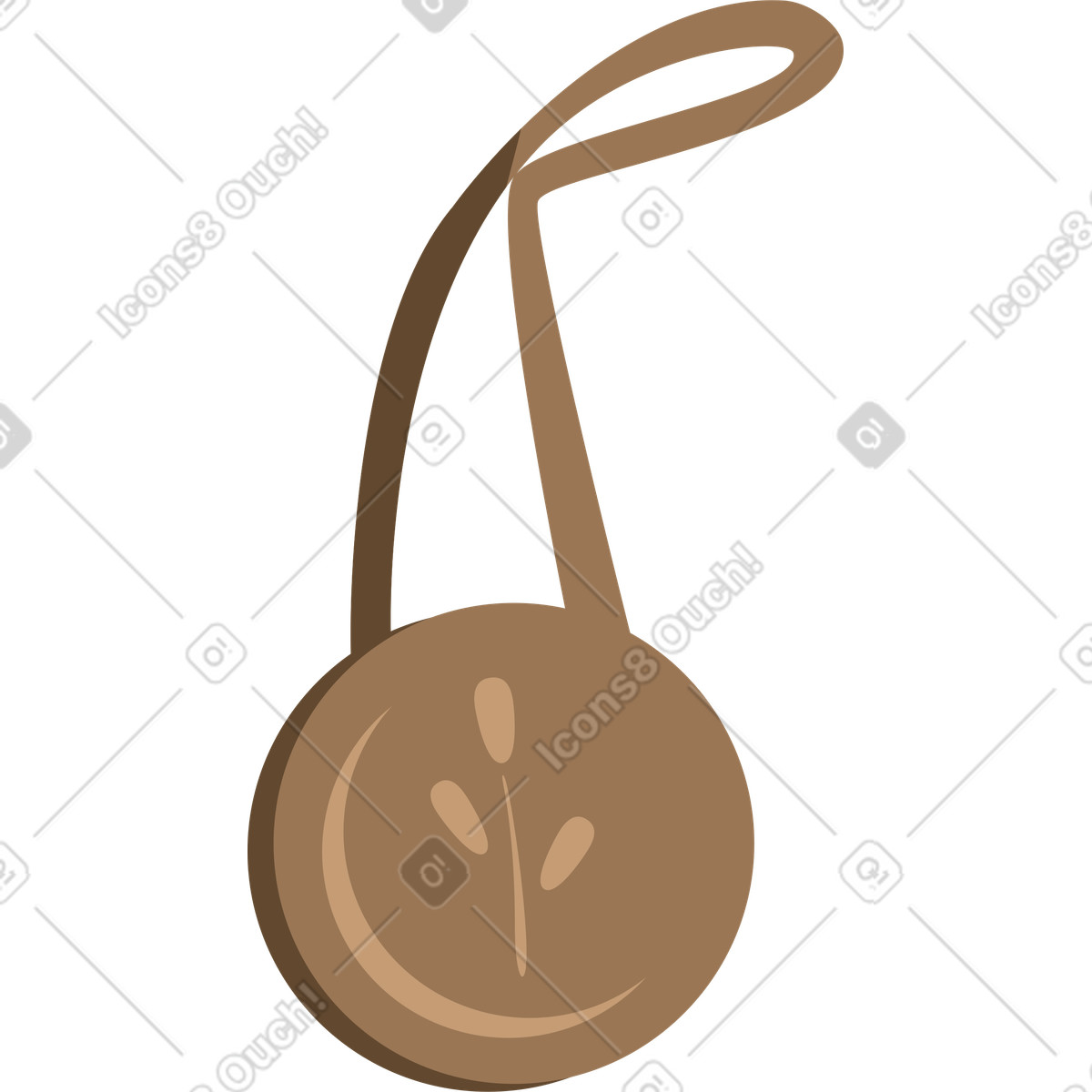 Lagom スタイルの Round brown suede bag のイラストをPNG、SVG形式でダウンロード