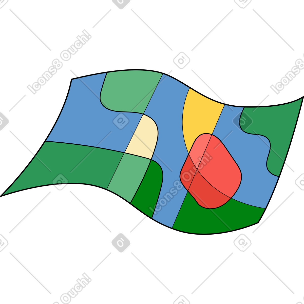 Иллюстрация Карта в стиле Surr — скачать в форматах PNG, SVG