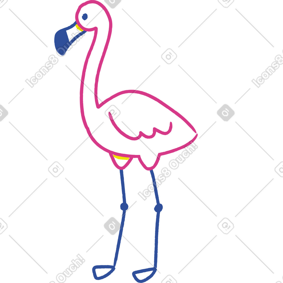 Ilustração de Flamingo em no estilo Lime para baixar em PNG, SVG