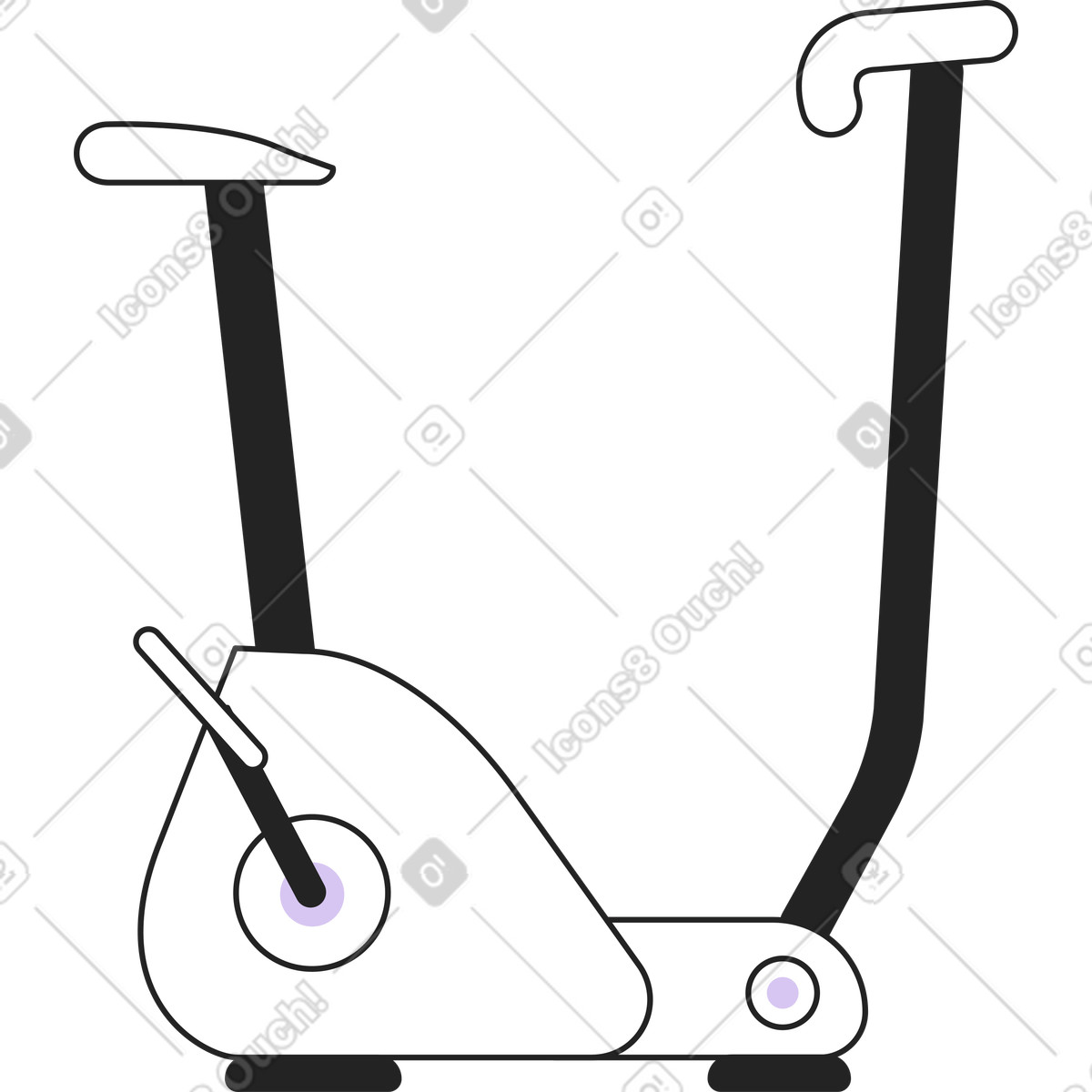 Ilustração de Bicicleta exercício em no estilo Sammy Line para baixar em PNG, SVG