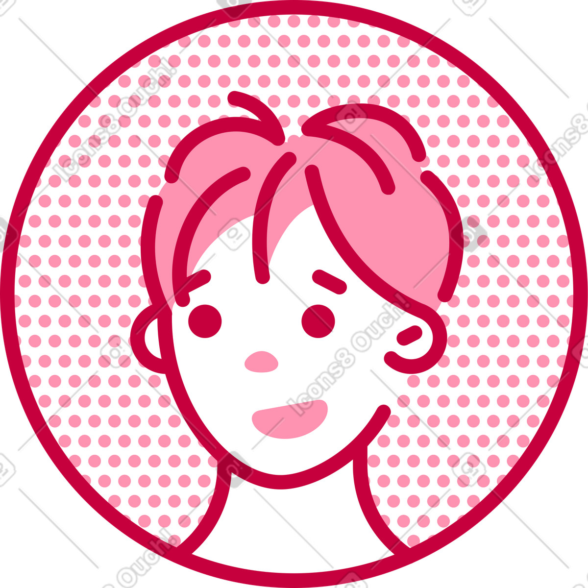Mann avatar symbol rosa-Illustration im Natty-Stil als Download in PNG, SVG