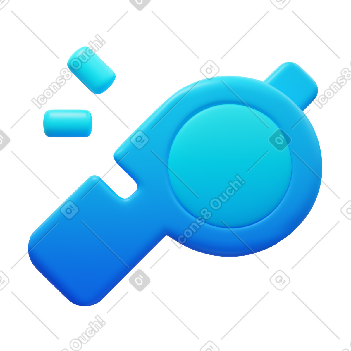 Whistle illustration in 3D Fluency style download in PNG, SVG