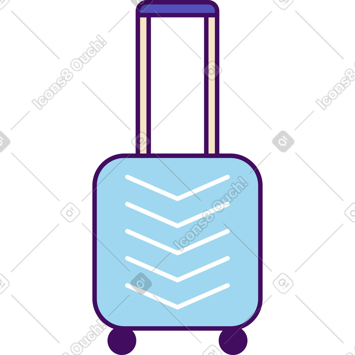Иллюстрация Чемодан на колесах в стиле Simplistic — скачать в форматах PNG, SVG