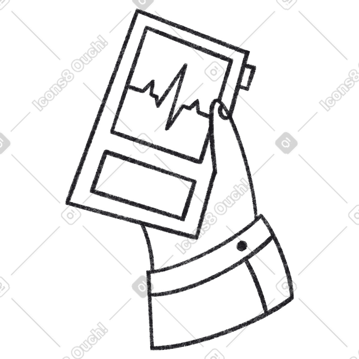 Illustration Hand with voice recorder dans le style Bonbon Line à télécharger aux formats PNG, SVG
