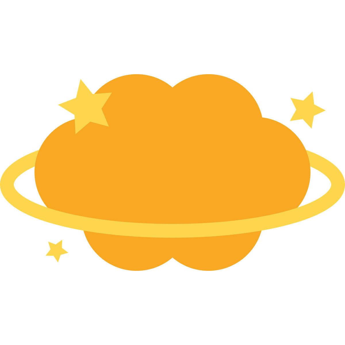 Speech bubble with stars and orbit ring illustrazione in stile Fogg scarica in PNG, SVG