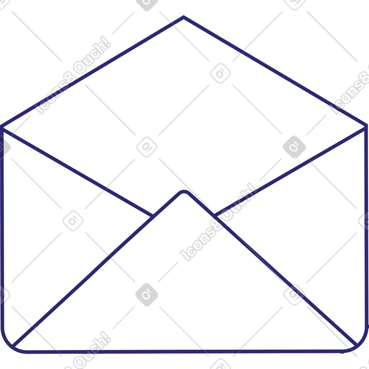 Ilustração de Abrir e-mail em no estilo Cut para baixar em PNG, SVG