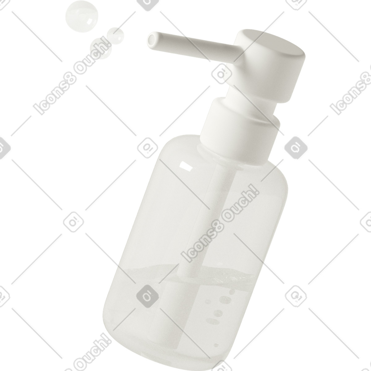 3D Casual life スタイルの Clear sanitizer pump bottle のイラストをPNG、SVG形式でダウンロード