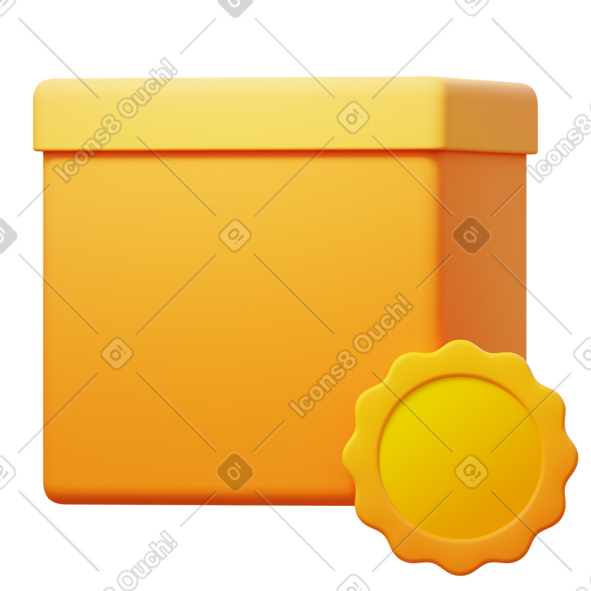 Ilustración Caja del producto en estilo 3D Fluency a descargar en PNG y SVG
