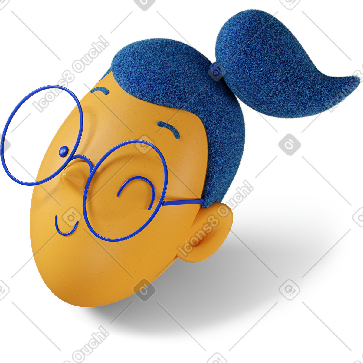 Der kopf des zwinkernden mädchens drehte sich nach links-Illustration im 3D Buddy-Stil als Download in PNG, SVG