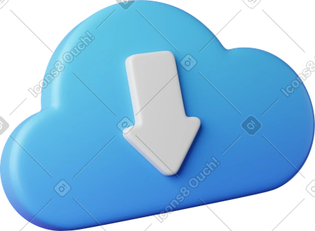 Cloud download arrow symbol for online file storage and backup