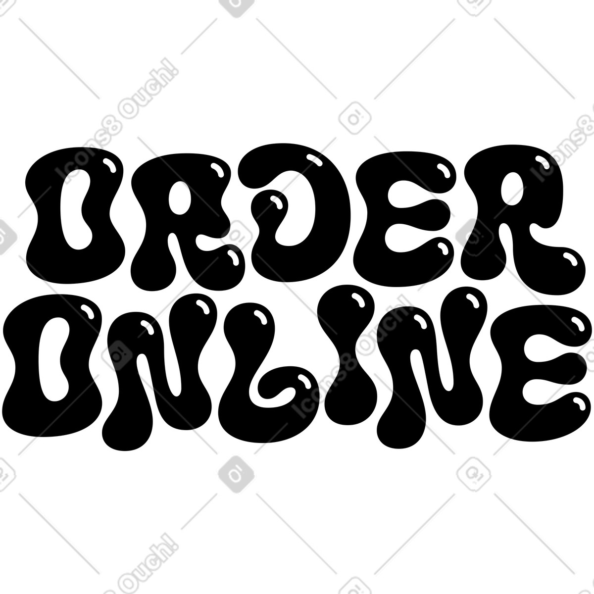 Ilustração de Pedido letras on-line com texto brilhante em no estilo Lettering para baixar em PNG, SVG