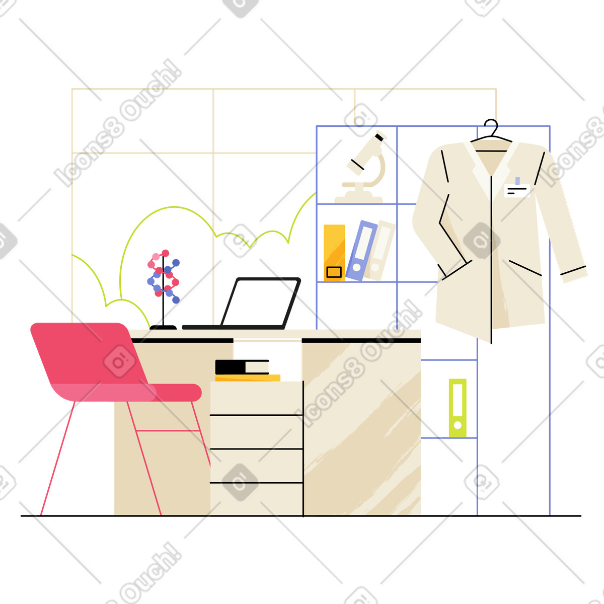 Иллюстрация Кабинет врача в PNG и SVG