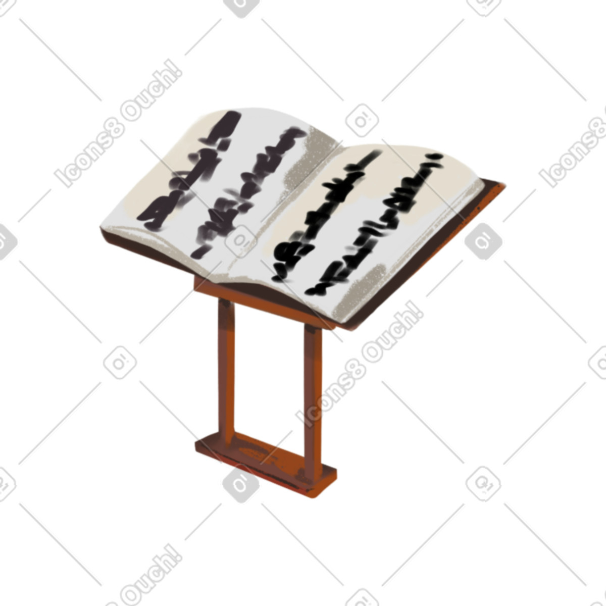 Ikigai スタイルの Music stand のイラストをPNG、SVG形式でダウンロード