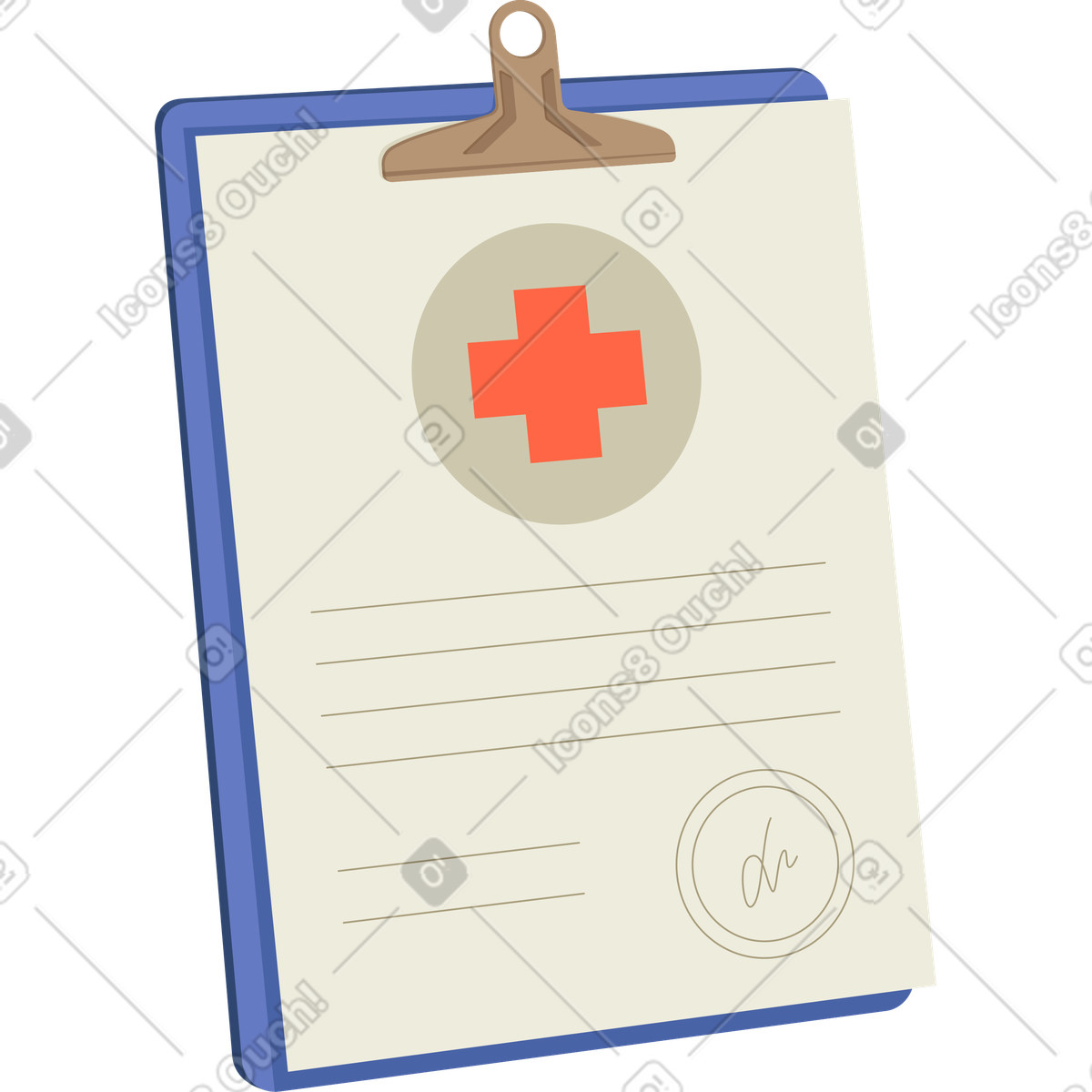 Health insurance contract illustration in Social style download in PNG, SVG