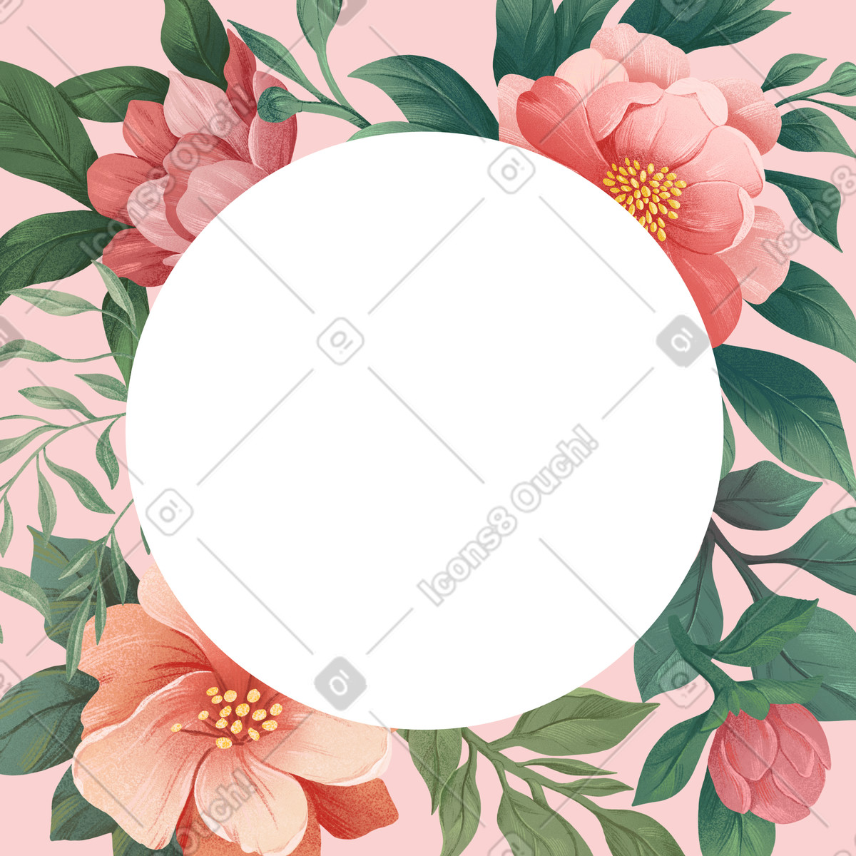 Illustration Decorative rose hip with copy space dans le style Floral à télécharger aux formats PNG, SVG