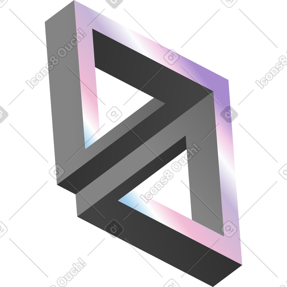 Impossible geometric structure illustration in PNG, SVG