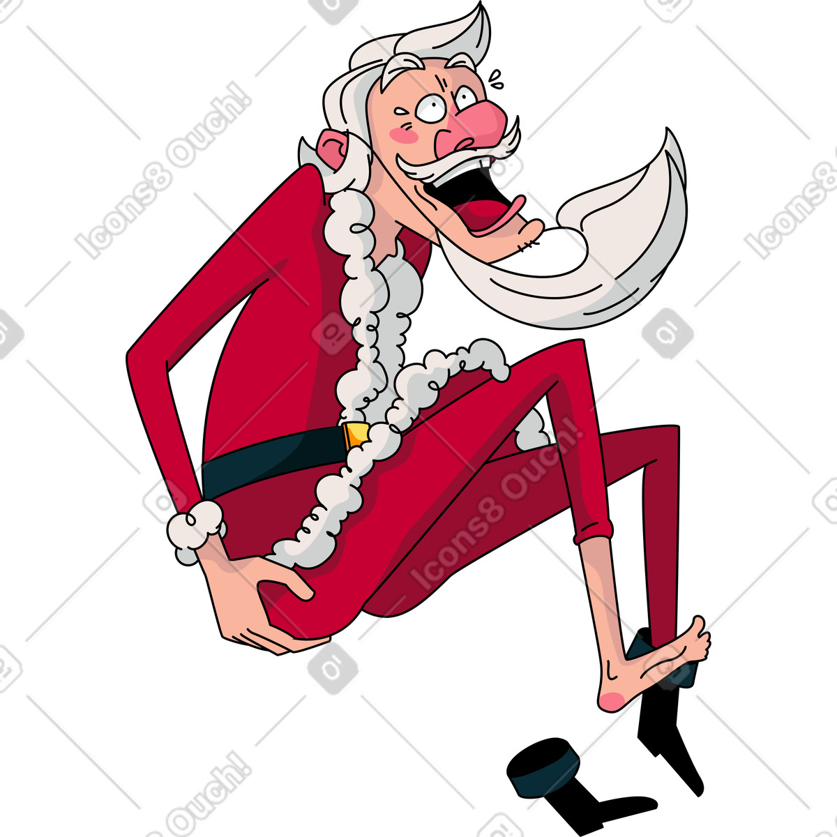 Clumsy claus illustration in Santa Camp style download in PNG, SVG