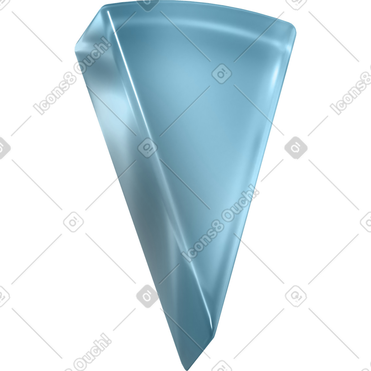 Small part of pie chart illustration in 3D Glassy style download in PNG, SVG