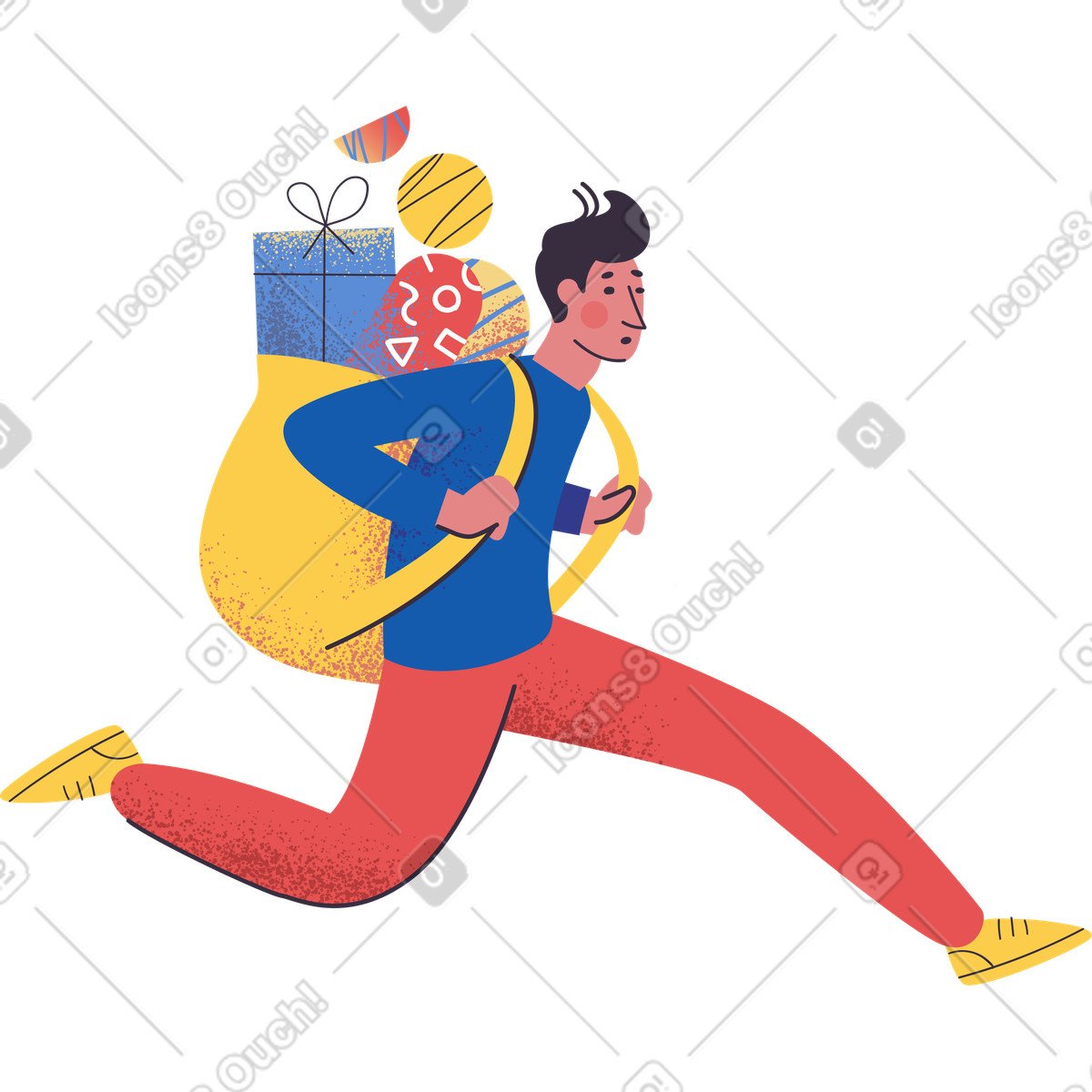 Illustration Man with backpack dans le style Pale à télécharger aux formats PNG, SVG