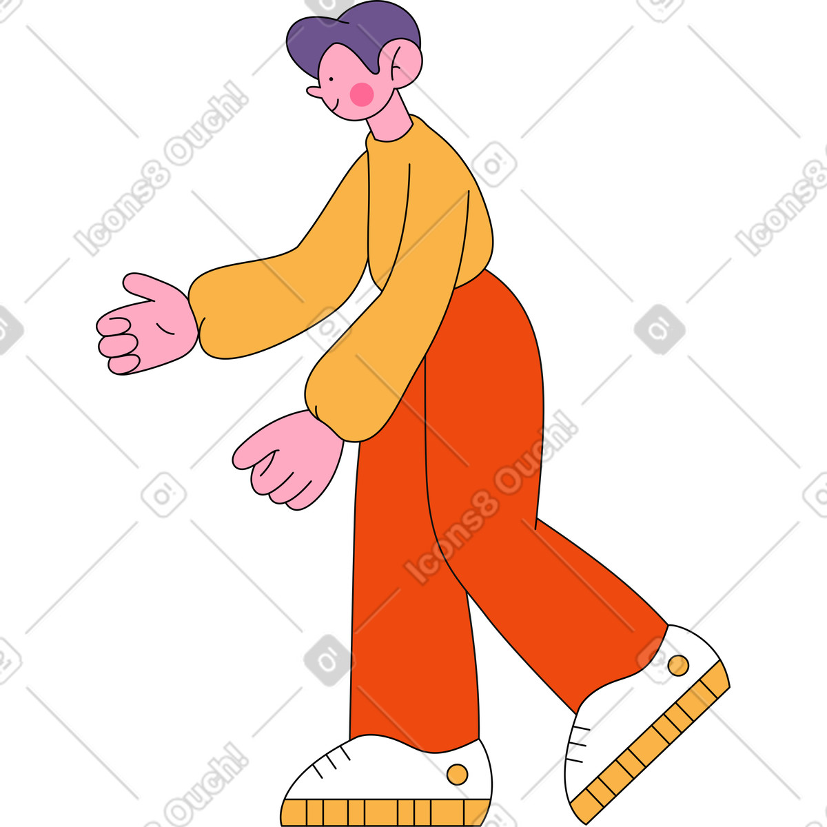 下载 Bloom 风格的 张开双臂的男人 插画，支持 PNG、SVG 格式