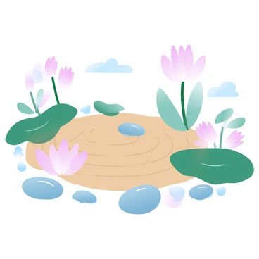 A collection of delicate lotus flowers in soft pastel colors is surrounding a tranquil zen garden. The garden features meticulously raked sand patterns that create a sense of serenity. Several smooth stones are placed strategically throughout the garden, adding to the peaceful atmosphere. The lotus flowers are in various stages of bloom, some fully open while others are just budding, with their lush green leaves contrasting against the gentle hues of the flowers. The overall composition evokes a sense of harmony and balance within the space.