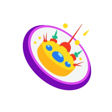 A cluster of "ATP molecules" depicted as colorful, small firework-like explosions within a "cell". The cell is illustrated with a translucent membrane showcasing various organelles like the nucleus and mitochondria, providing context. Each ATP explosion is vibrant, with bright colors such as blue, red, and yellow, radiating outward. The background features a soft, muted color to enhance the visual impact of the ATP fireworks.