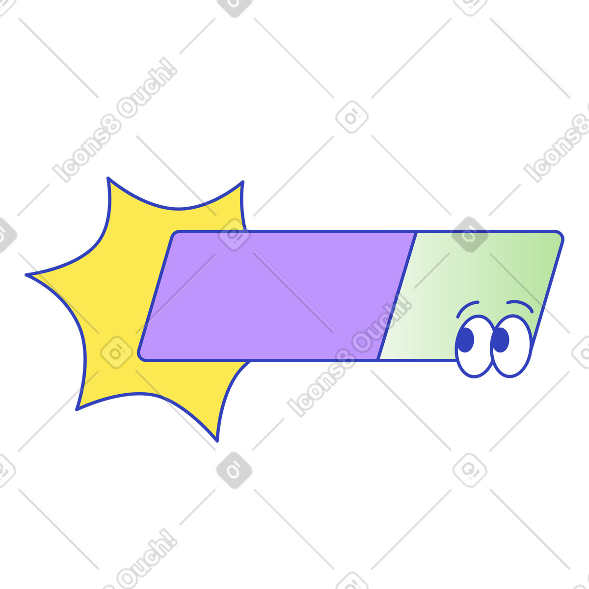 Eyeful 스타일의 Progress bar with cartoon eyes and yellow burst shape accent 일러스트레이션 PNG, SVG 다운로드