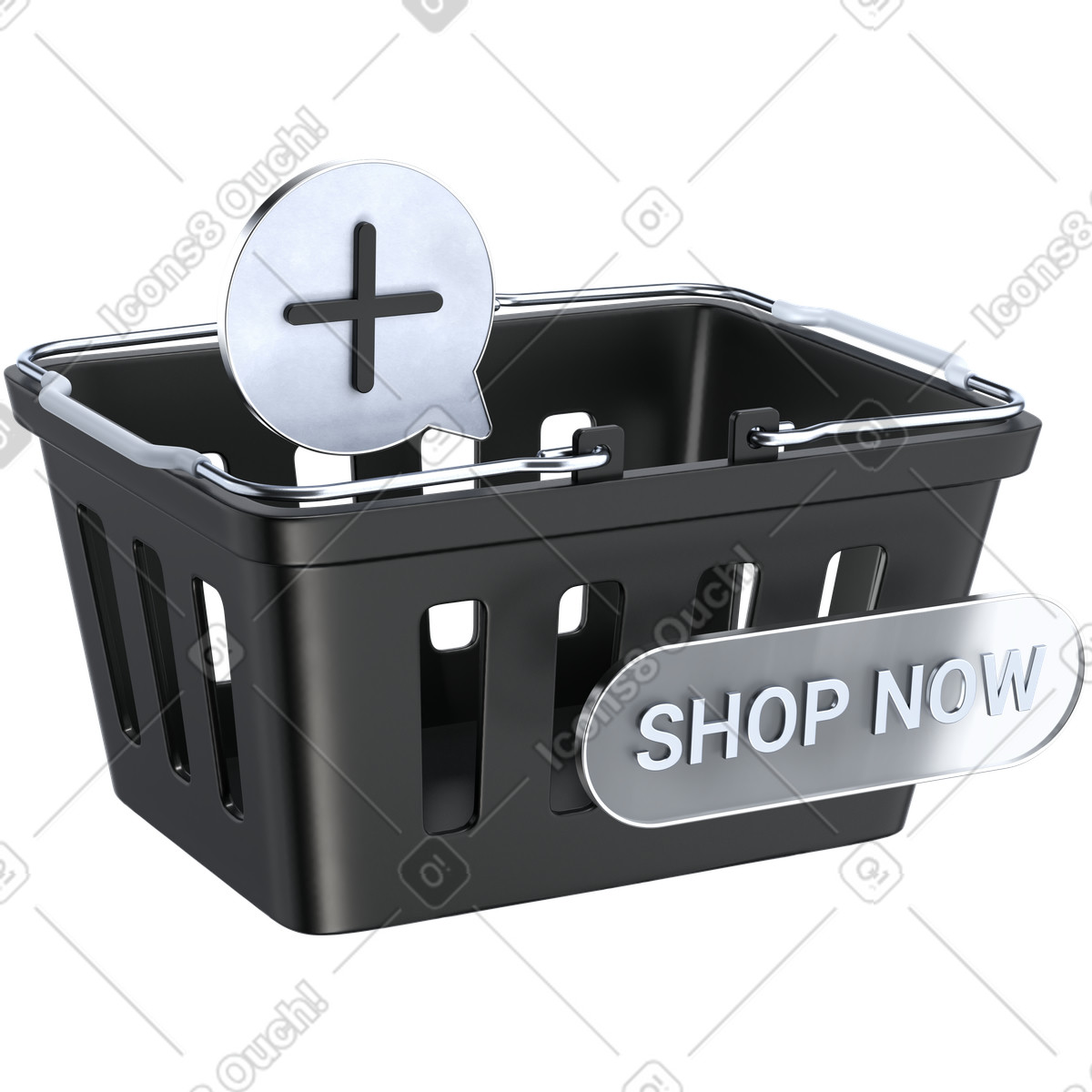 3D Pro スタイルの Shopping basket add to cart button for online store checkout のイラストをPNG、SVG形式でダウンロード
