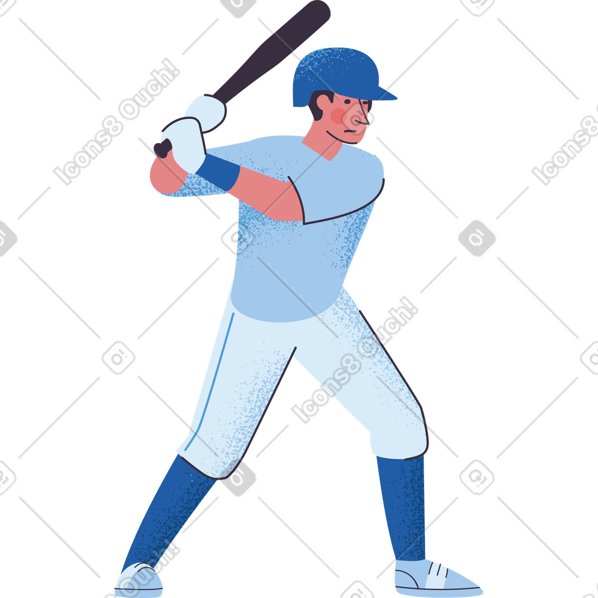 Ilustración Jugador de baseball en estilo Pale a descargar en PNG y SVG