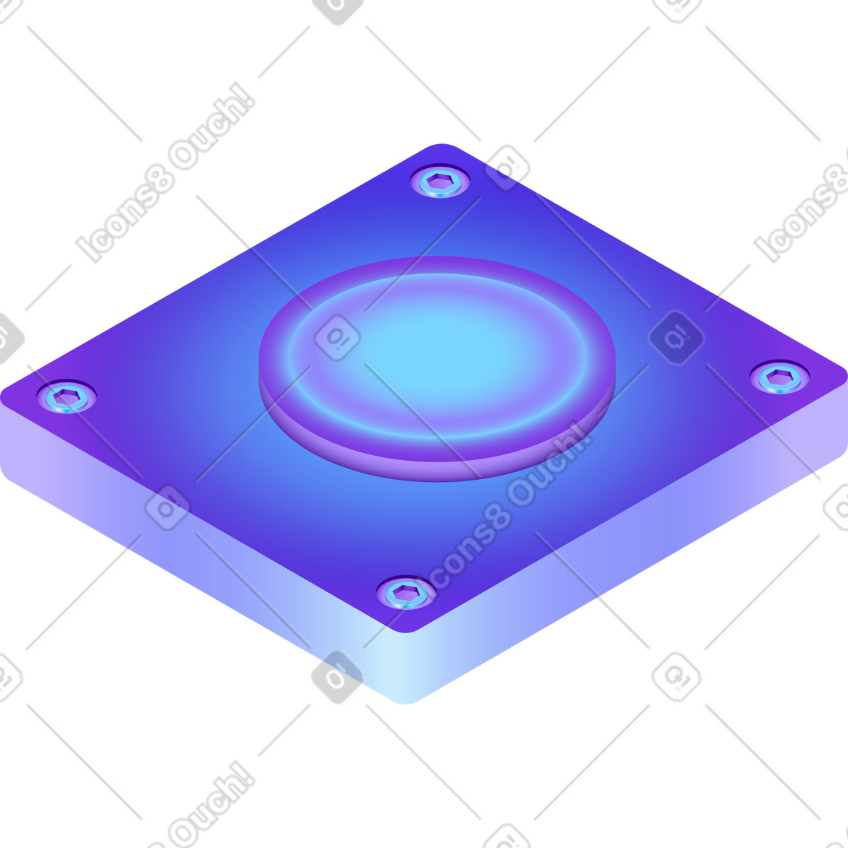 Plattform mit leuchtendem zentrum-Illustration im Hi-tech-Stil als Download in PNG, SVG