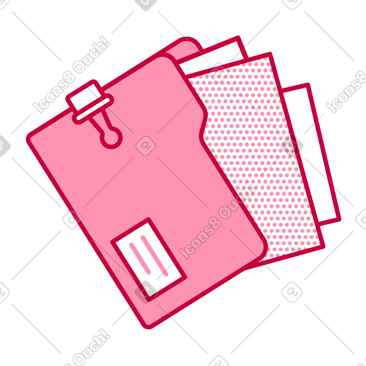 Paper folder with office documents illustration in PNG, SVG