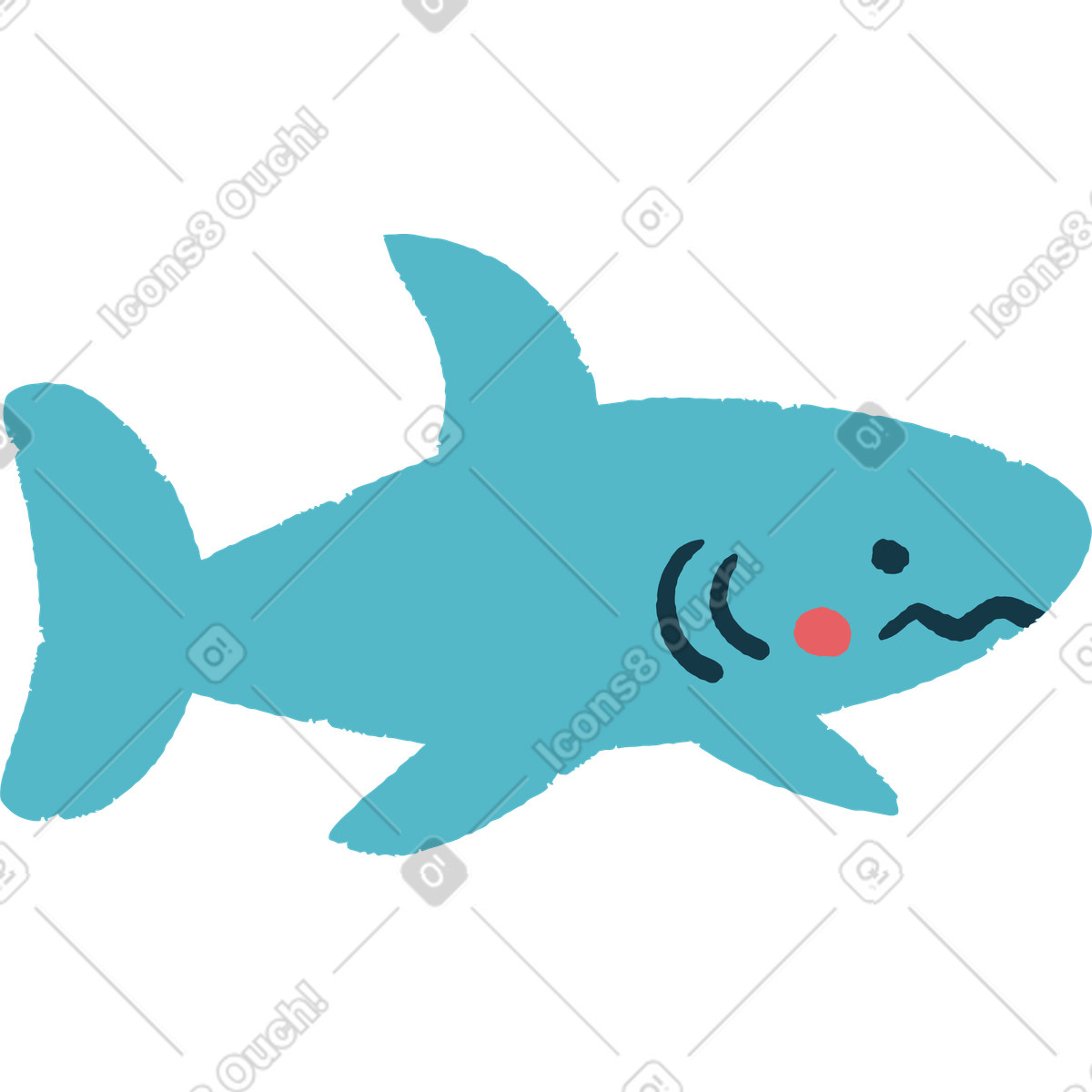 Illustration Requin dans le style Flamenco à télécharger aux formats PNG, SVG