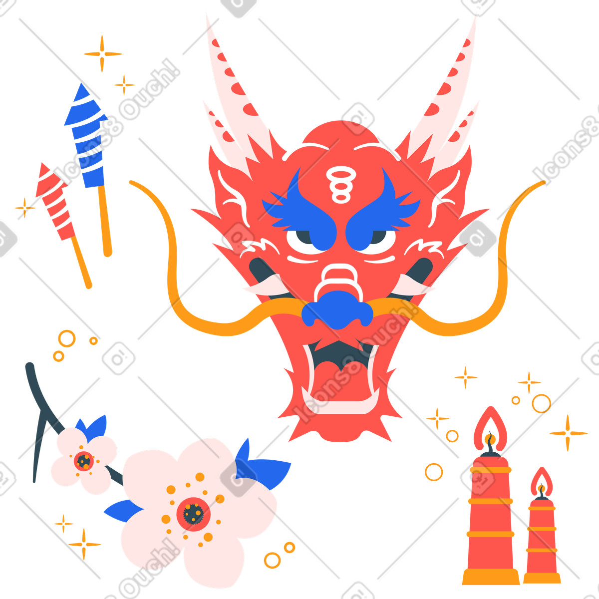 下载 Kingdom 风格的 中国新年 插画，支持 PNG、SVG 格式