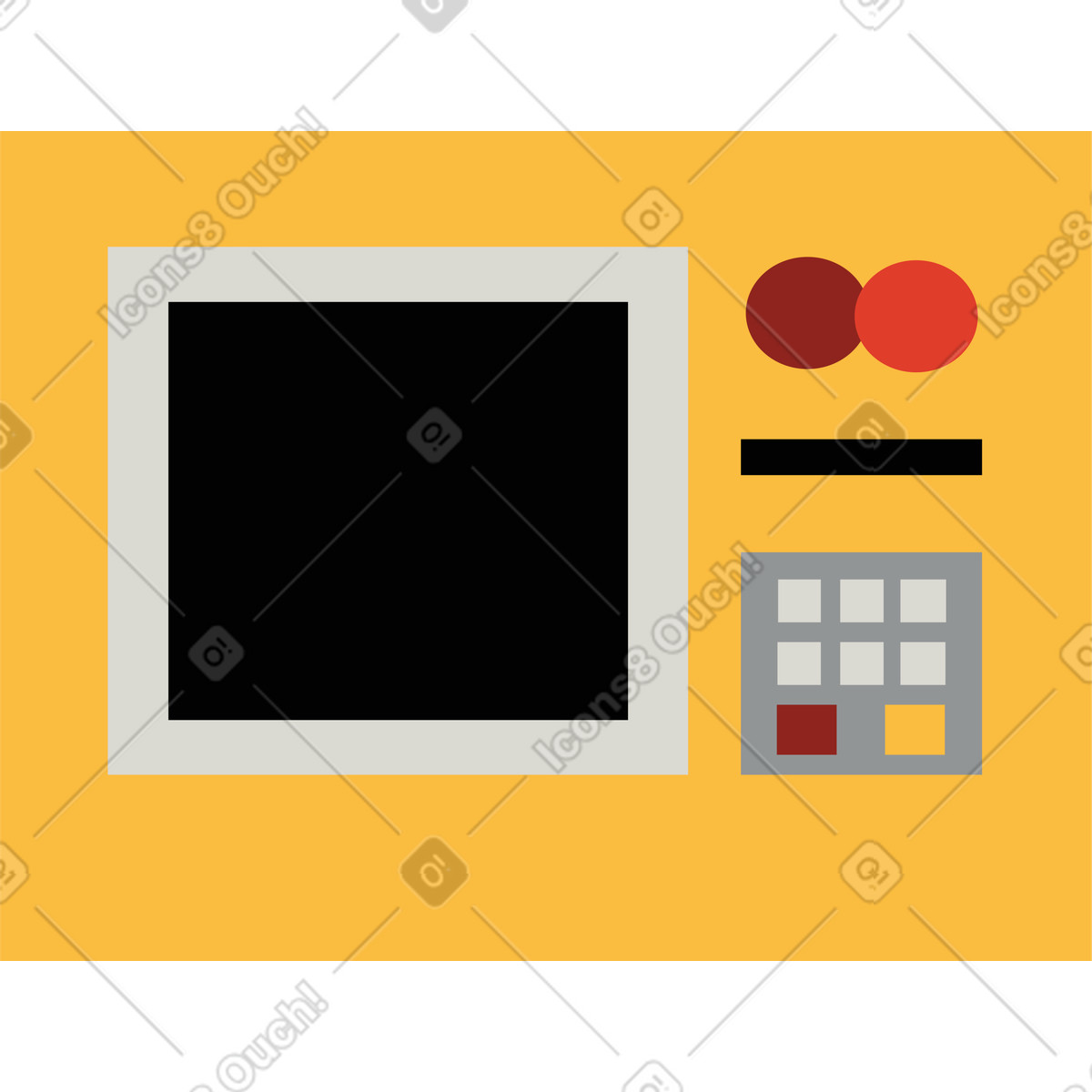 Geldautomat-Illustration im Burgundy-Stil als Download in PNG, SVG