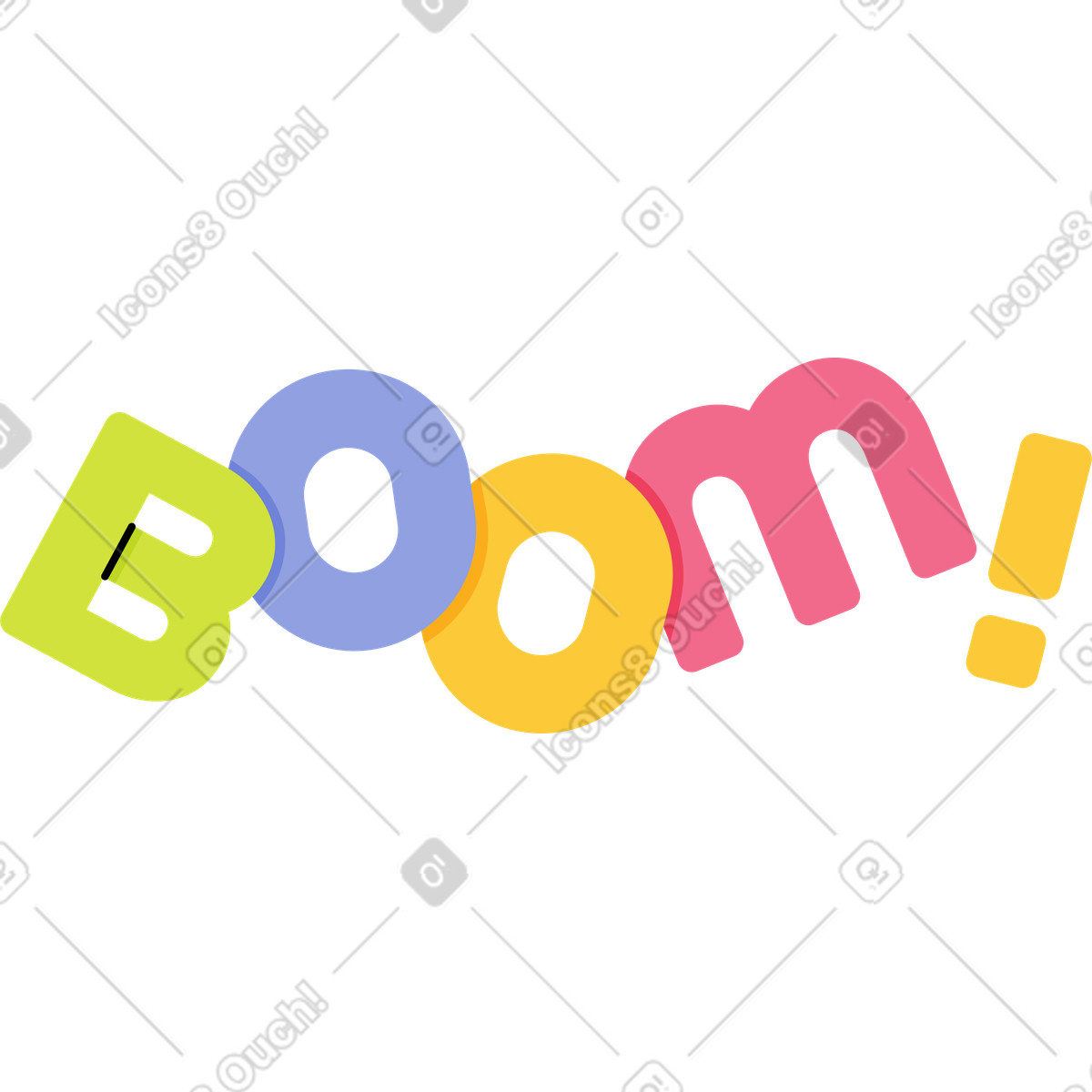 Schriftzug-boom! text-Illustration im Juicy-Stil als Download in PNG, SVG