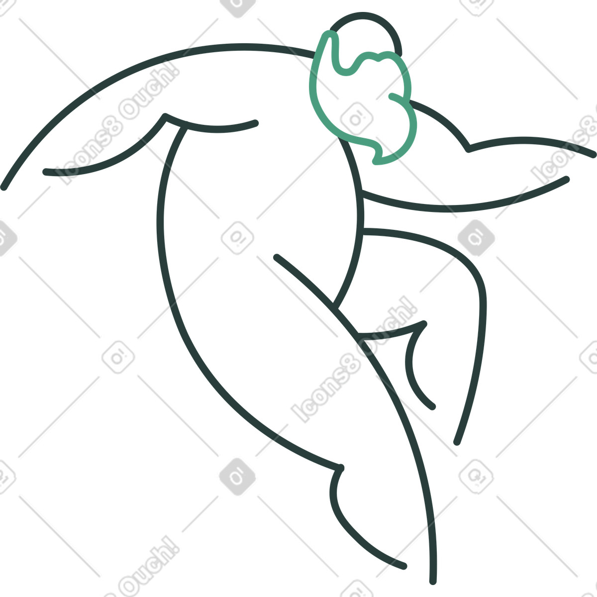 Grandfather jumping illustration clipart in PNG SVG GIF showcasing joy and vitality