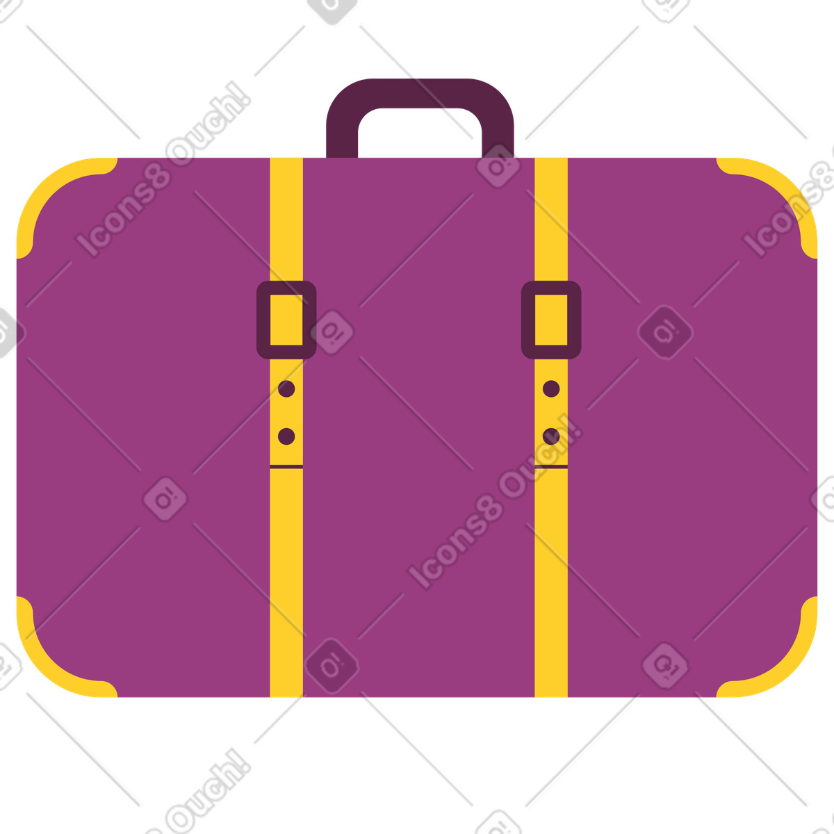 Ilustração de Mala vintage borgonha em no estilo Sammy para baixar em PNG, SVG