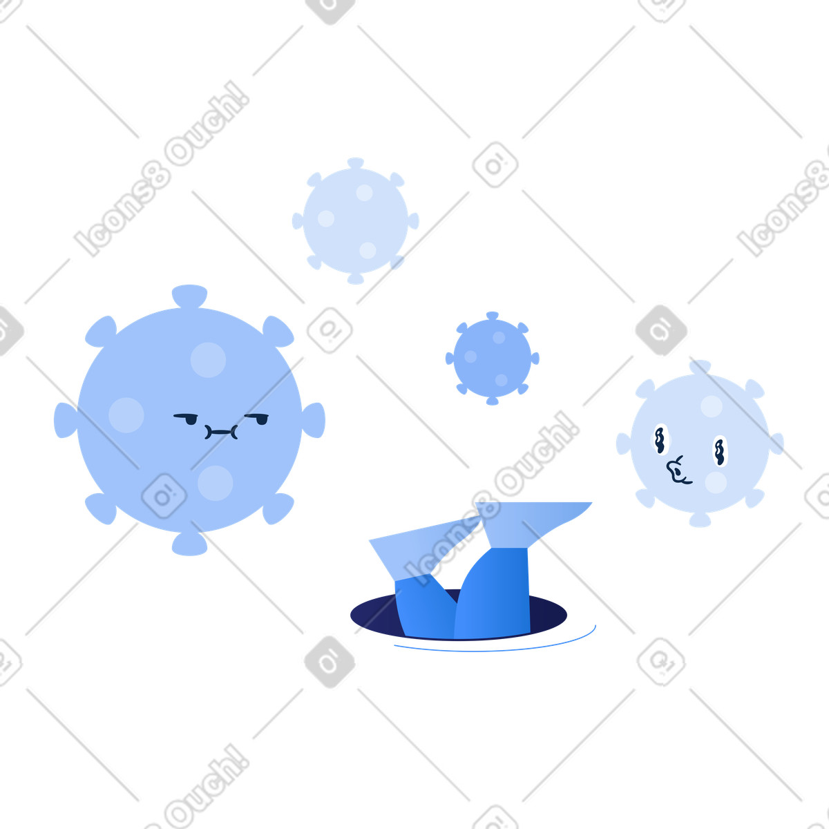 Nascondersi dai virus illustrazione in stile Clip scarica in PNG, SVG