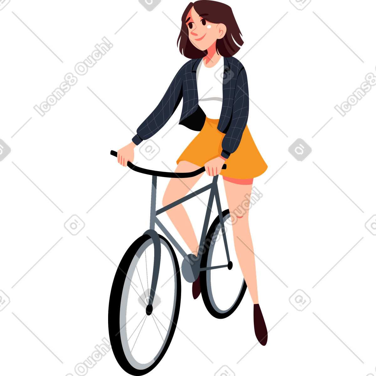Ilustração de Jovem em uma bicicleta no estilo Vivid para baixar PNG, SVG