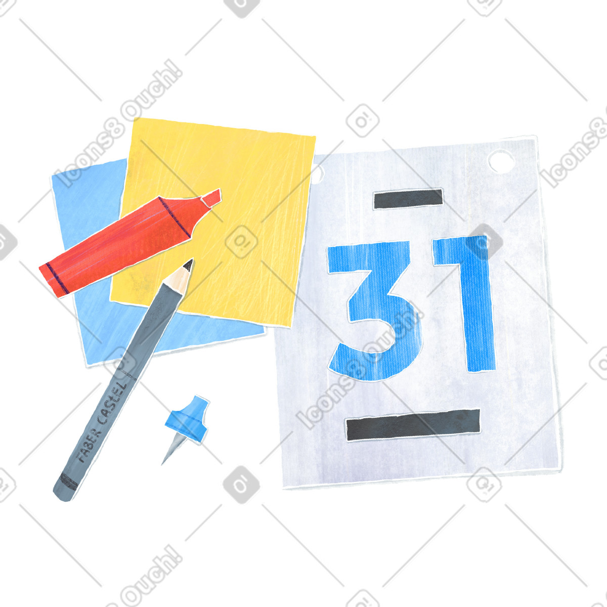 Crafty スタイルの Calendar and planning items のイラストをPNG、SVG形式でダウンロード