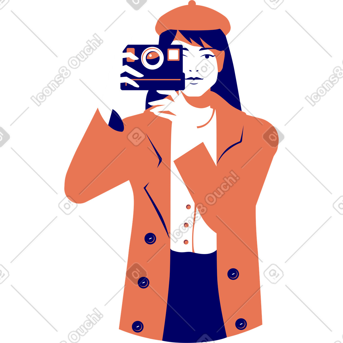 Ilustração de Menina tira uma foto em no estilo Lounge para baixar em PNG, SVG