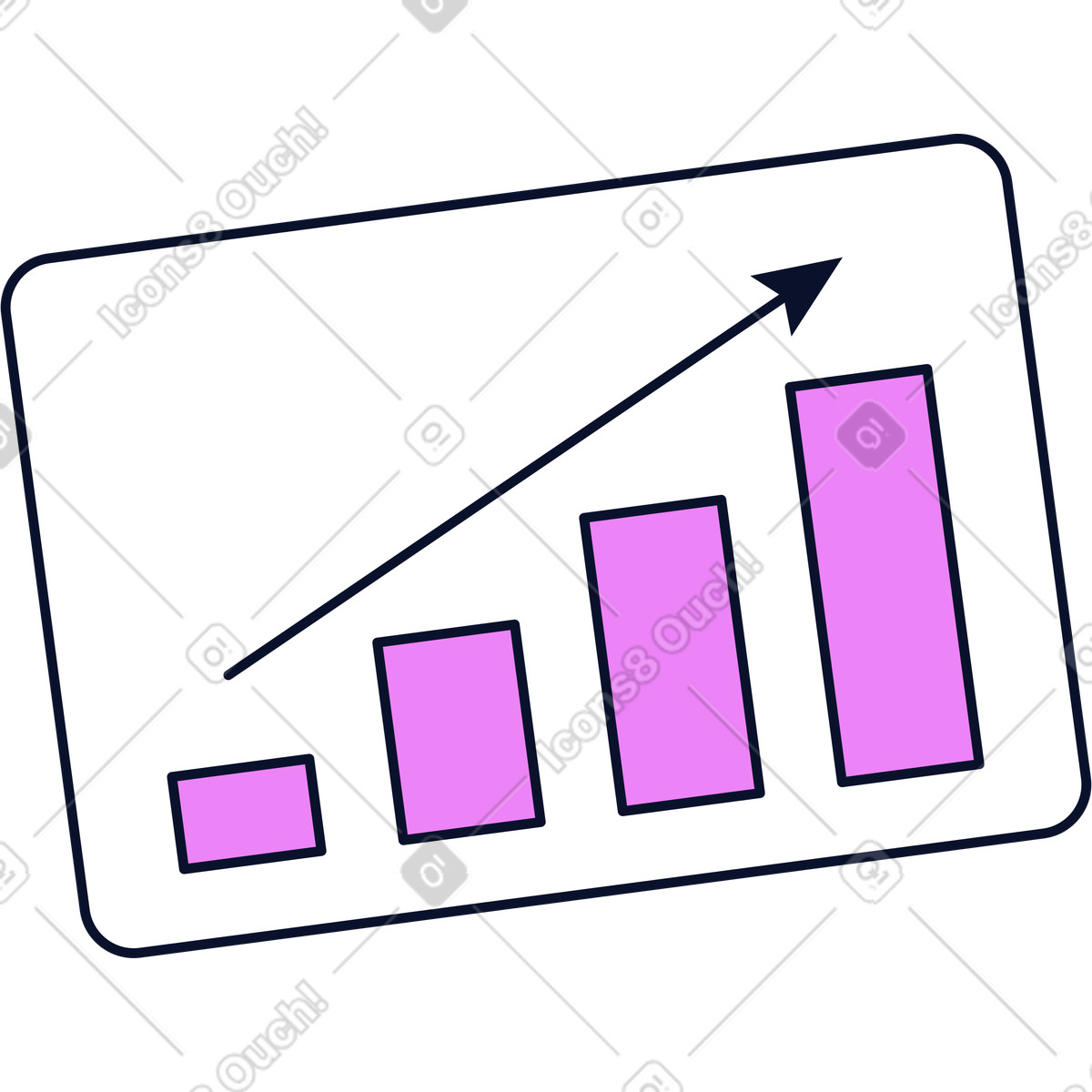 Illustration Rectangle avec graphique croissant dans le style Flexy à télécharger aux formats PNG, SVG
