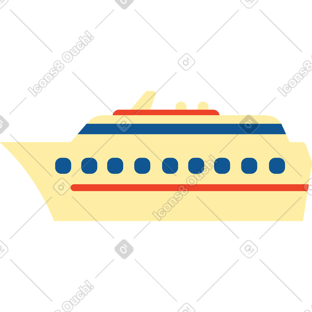 Cruise ship illustration in Polar style download in PNG, SVG