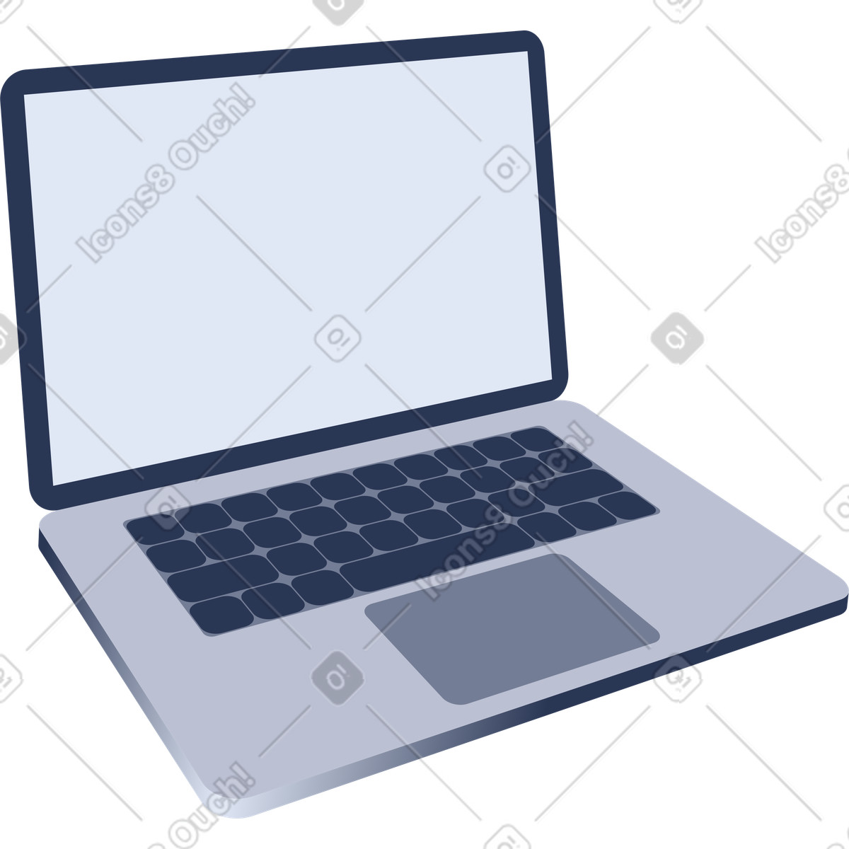 Laptop illustration in PNG, SVG