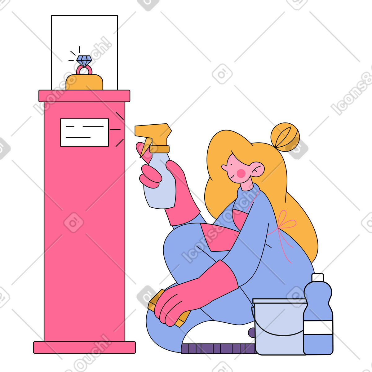 Ilustração de Serviço limpeza em joalheria no estilo Bloom para baixar PNG, SVG